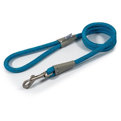 Ancol Viva Rope Refl Snp Lead Blu1cm