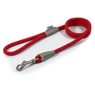 Ancol Viva Rope Refl Snp Lead Red1cm