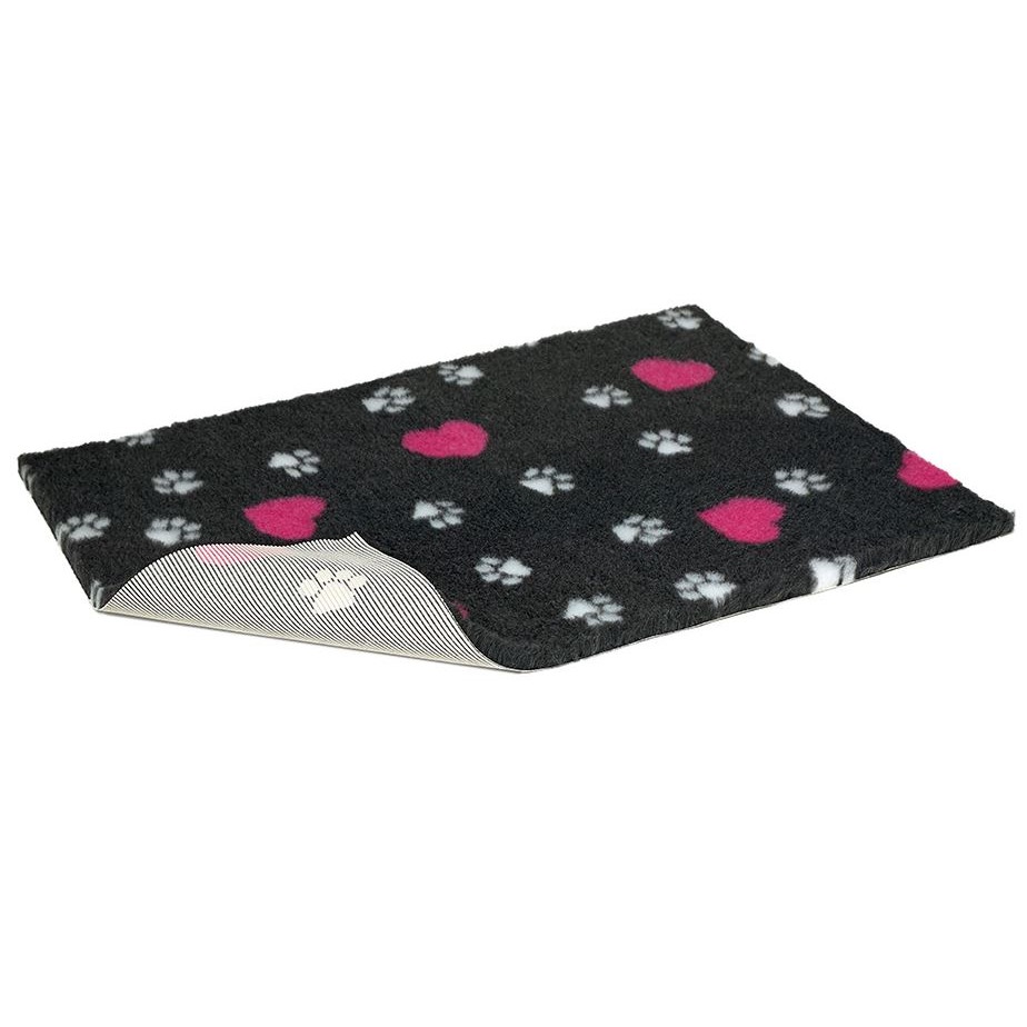 Vetbed Charcoal Heart/Paw Nonslip 36×24″