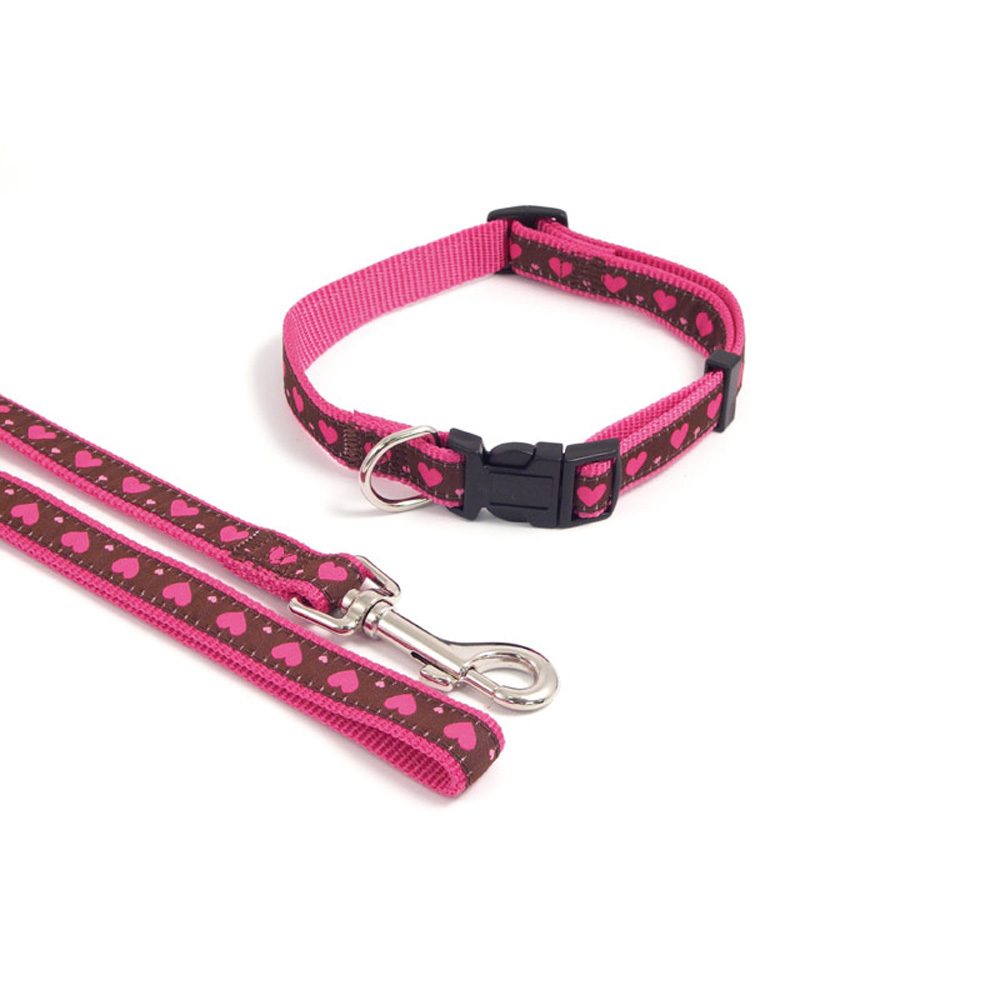 Pink Heart Collar 14-20″ x 3/4″