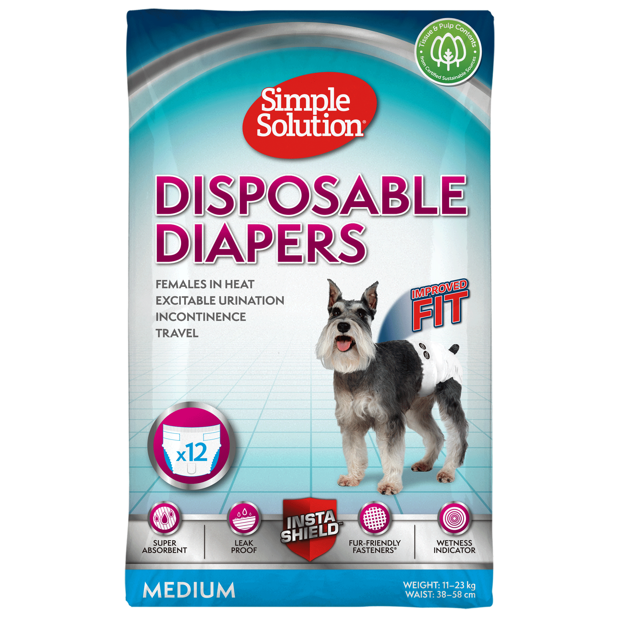 S Solution Bitch Disposable Diapers x12