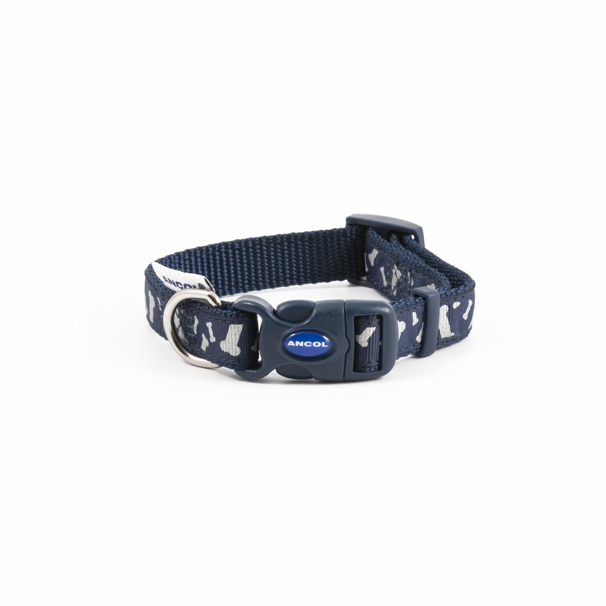 Ancol Paw’n’Bone Adj Refl Coll Blue 1-2