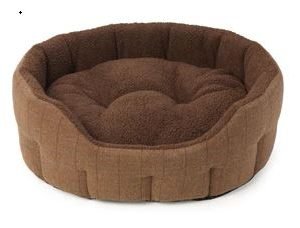 HOP Brown Tweed Faux Sheepskin Oval Snug