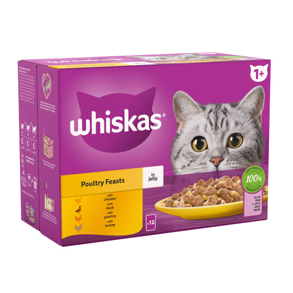 Whiskas Pch 1+ Poultry Fst Jel 4x12x85g