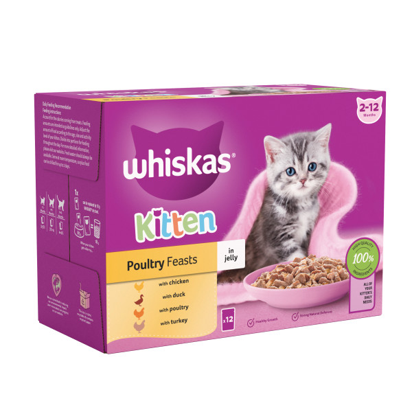 Whiskas Pch 2-12m Kit Pltry Jel 4x12x85g