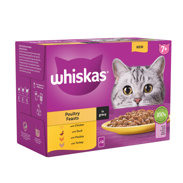 Whiskas Pch 7+ Poultry Fst Grv 4x12x85g