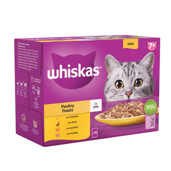 Whiskas Pch 7+ Poultry Fst Jel 4x12x85g