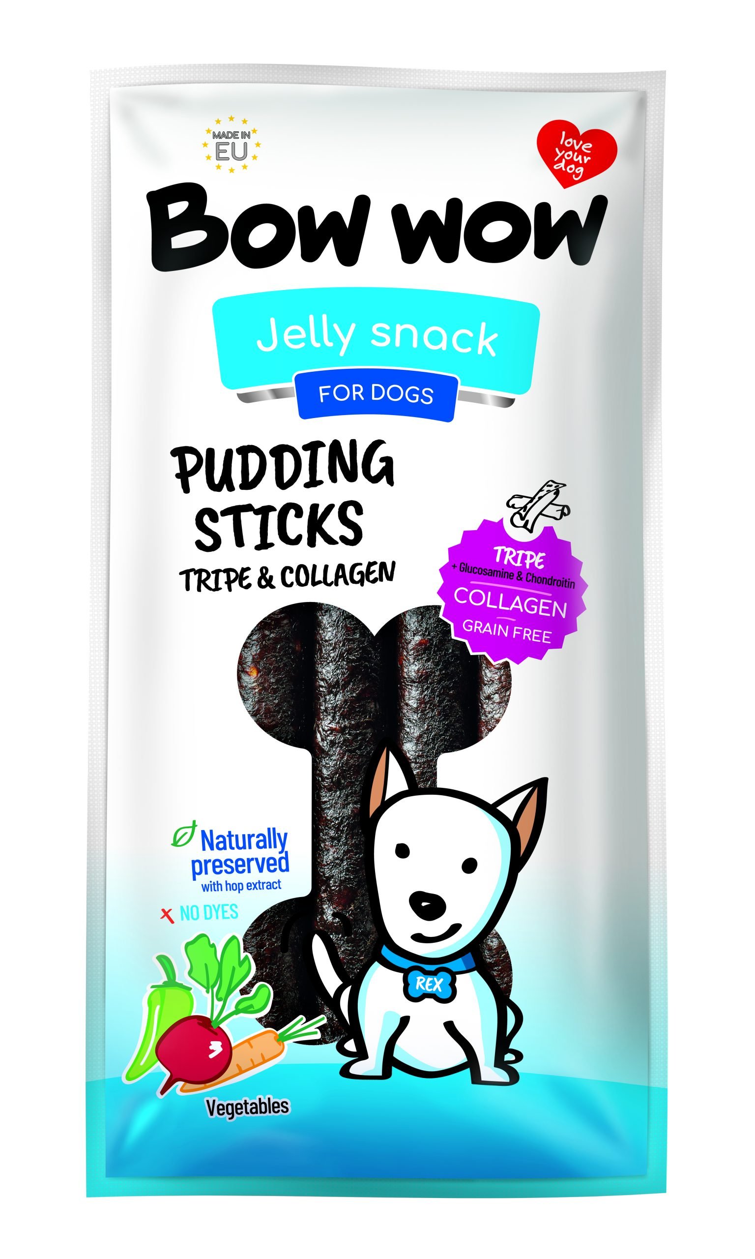 Bow Wow Pudding Sticks Caramel 6x170g