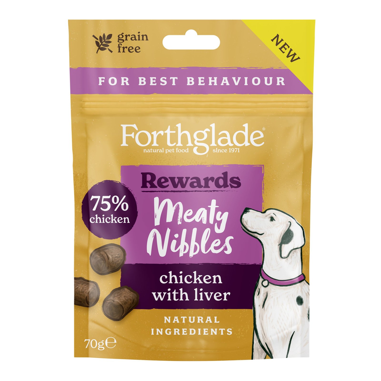 Forthglade Meaty Nibble Chk Treat 10x70g