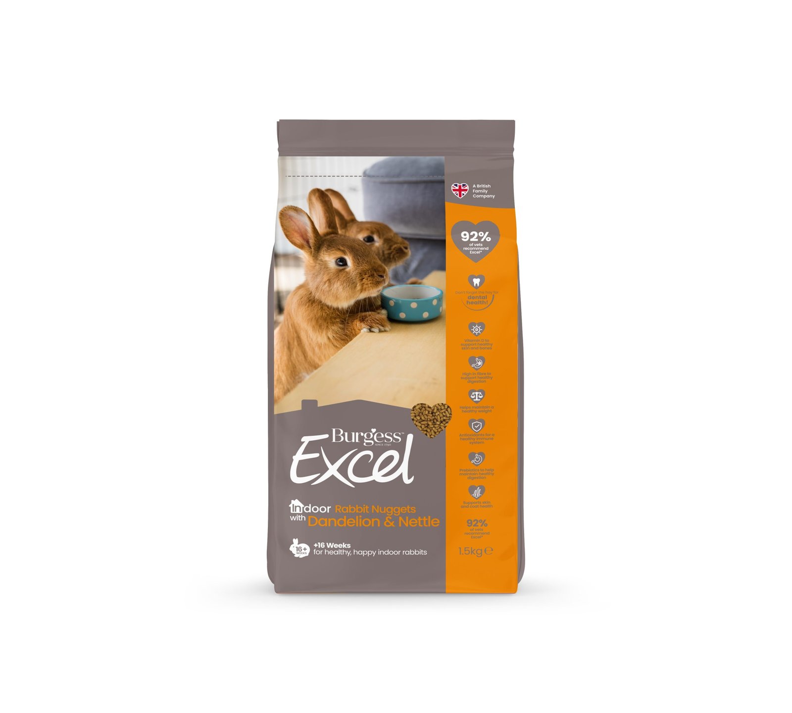 Burgess Excel Indoor Rabbit Nug 4×1.5kg