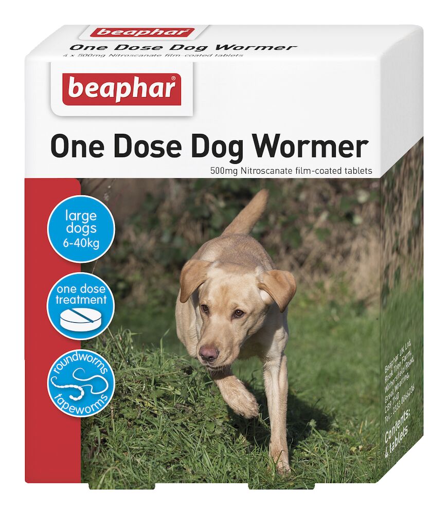 Beaphar One Dose Wormer Lrg Dogs 4×6