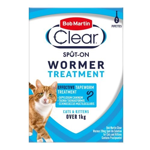 BM Clear Cat SpotOn Wormer 2 Pip x10